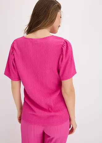 Triko ze strukturovaného krepu • fuchsiová • bonprix obchod