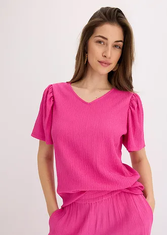 Bluză din material creponat structurat • roz-fucsia • magazin bonprix