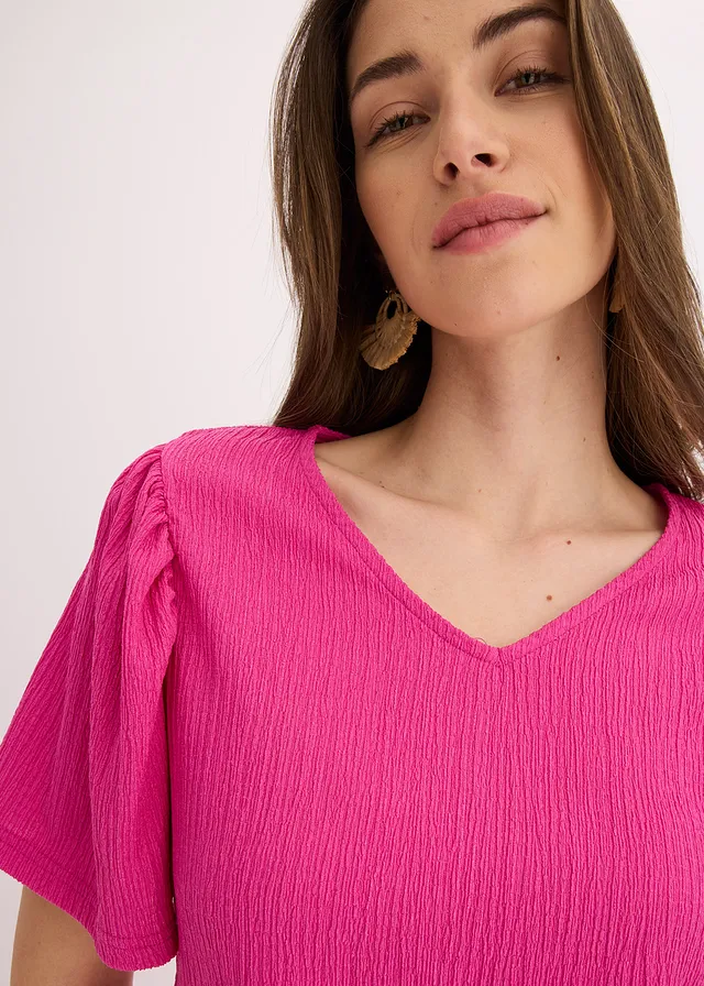 Shirt van gestructureerde crêpe • fuchsia • product-page.page-title-suffix