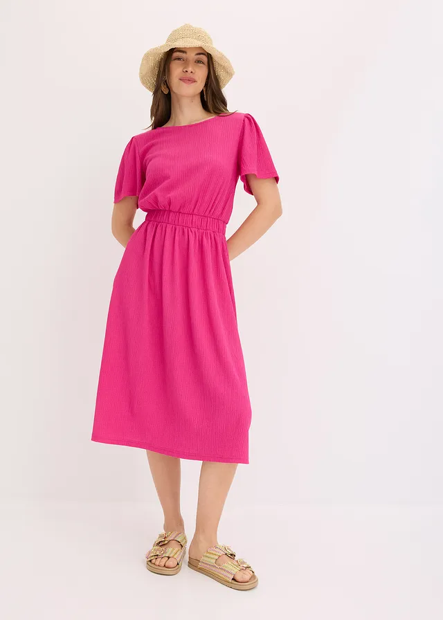 Robe évasée en jersey, Couleur: fuchsia