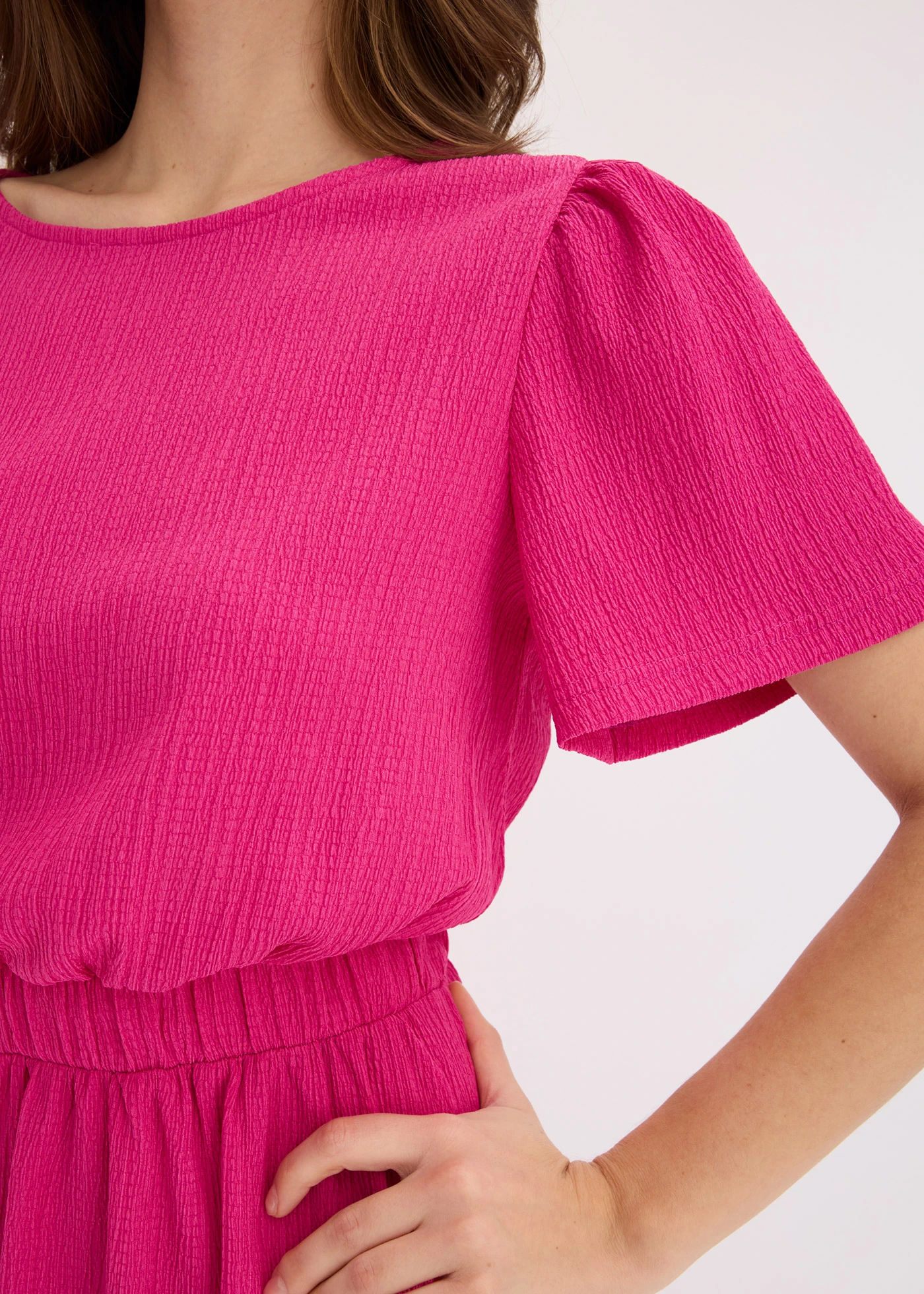 Robe évasée en jersey • fuchsia • Boutique bonprix