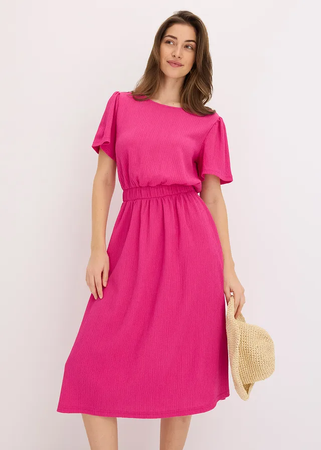 Robe évasée en jersey, Couleur: fuchsia