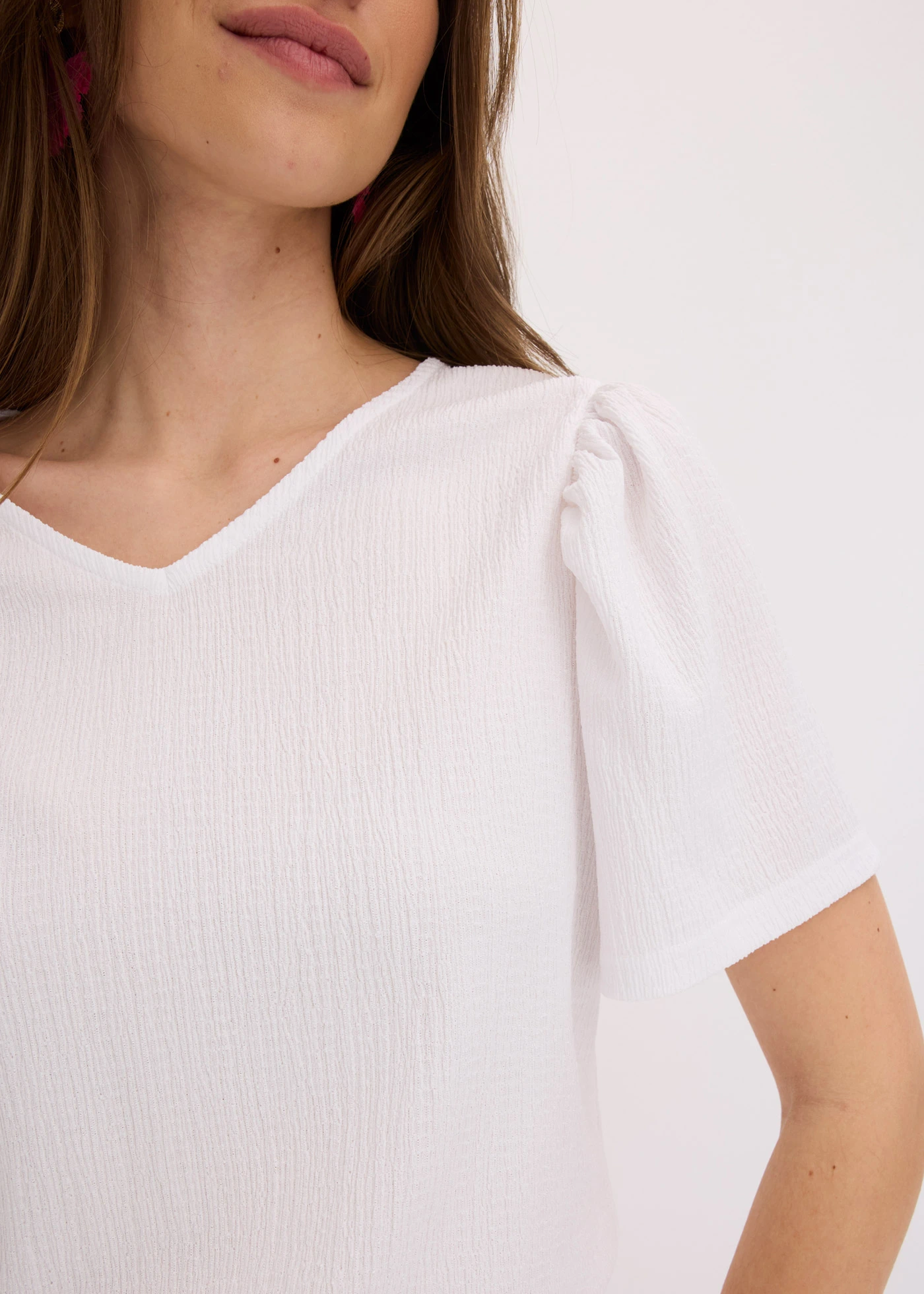 Shirt van gestructureerde crêpe • wit • bonprix online shop