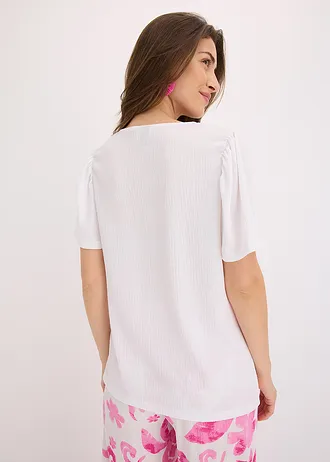 Shirt van gestructureerde crêpe • wit • bonprix online shop