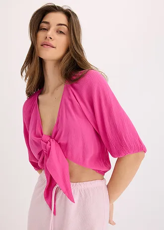 Blouse van soepele viscose, Kleur: fuchsia