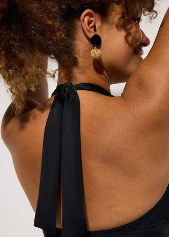 Halter badpak met een diepe V-hals • zwart • bonprix online shop