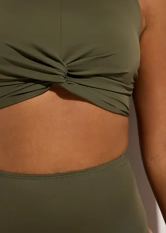 Bikiny s podprsenkovým topem se zavinovacím vzhledem (2dílná souprava) • tmavě olivová • bonprix obchod