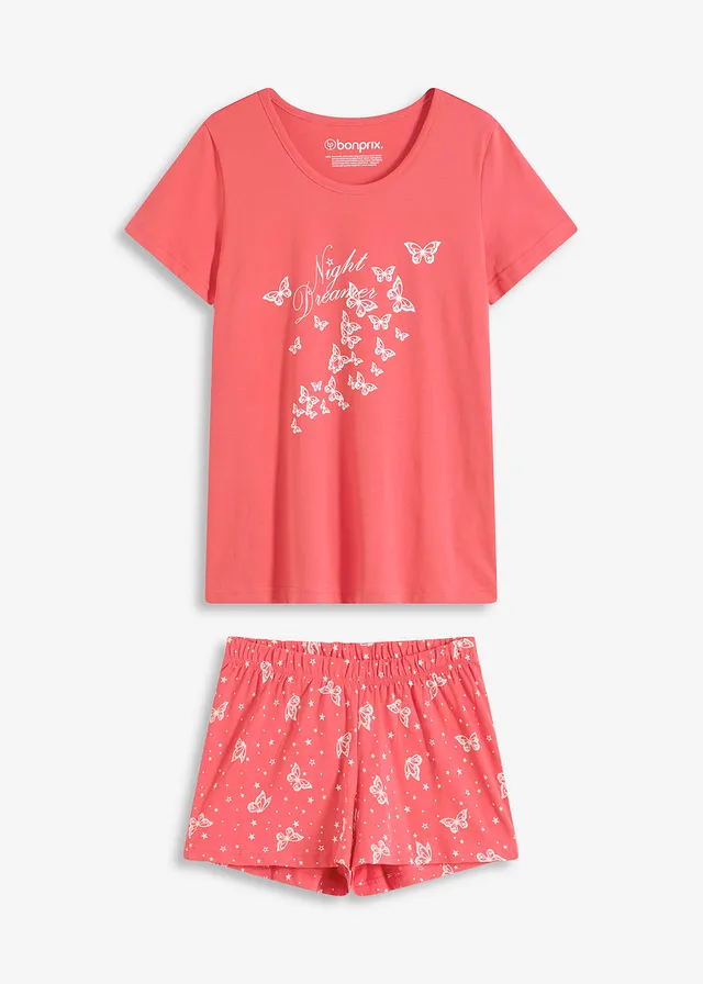 Pijama cu pantaloni scurți din bumbac 100%