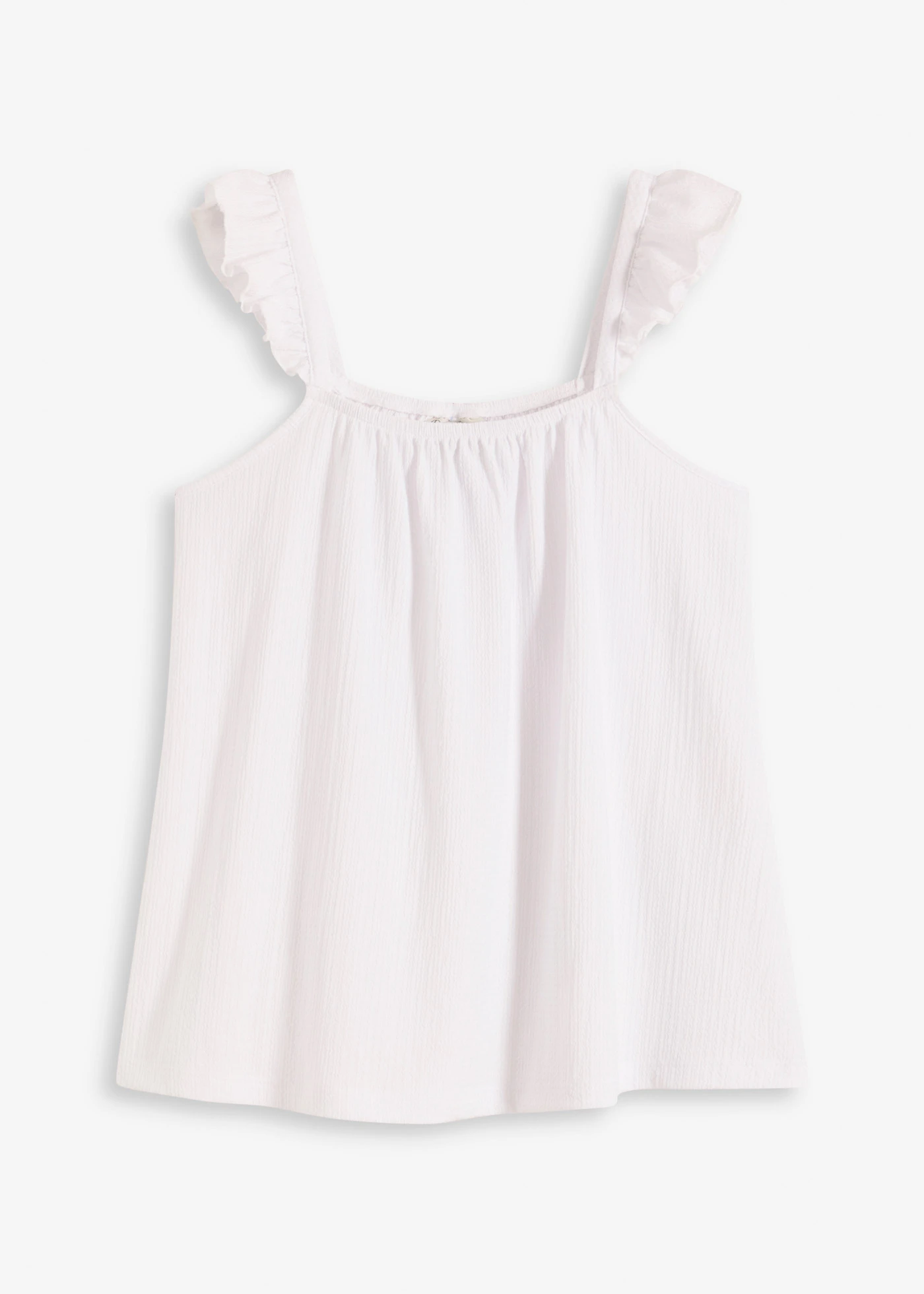 Žerzejový top s volány na ramínkách • bílá • bonprix obchod