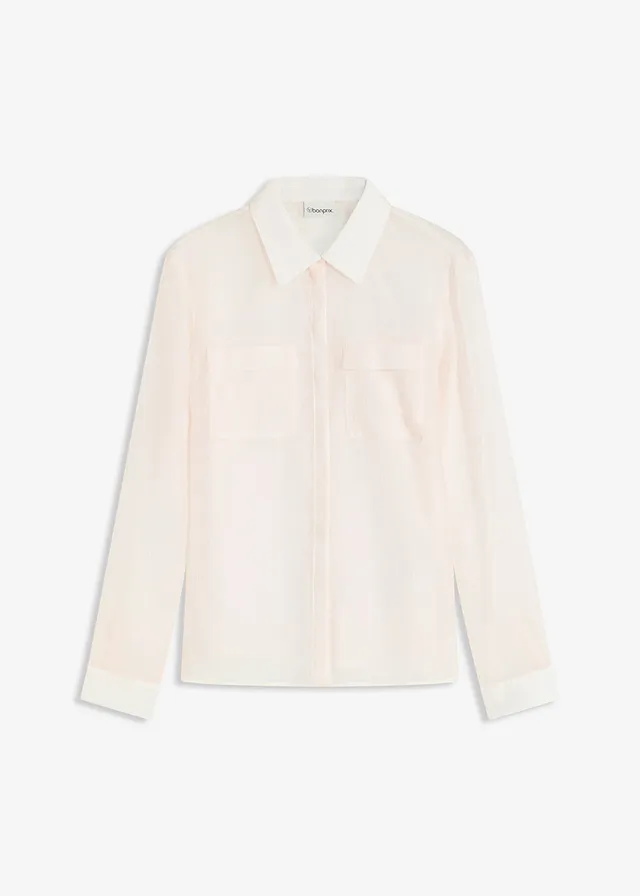 Transparentná blúza so štruktúrou