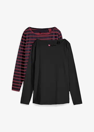 Longsleeve met boothals (set van 2)