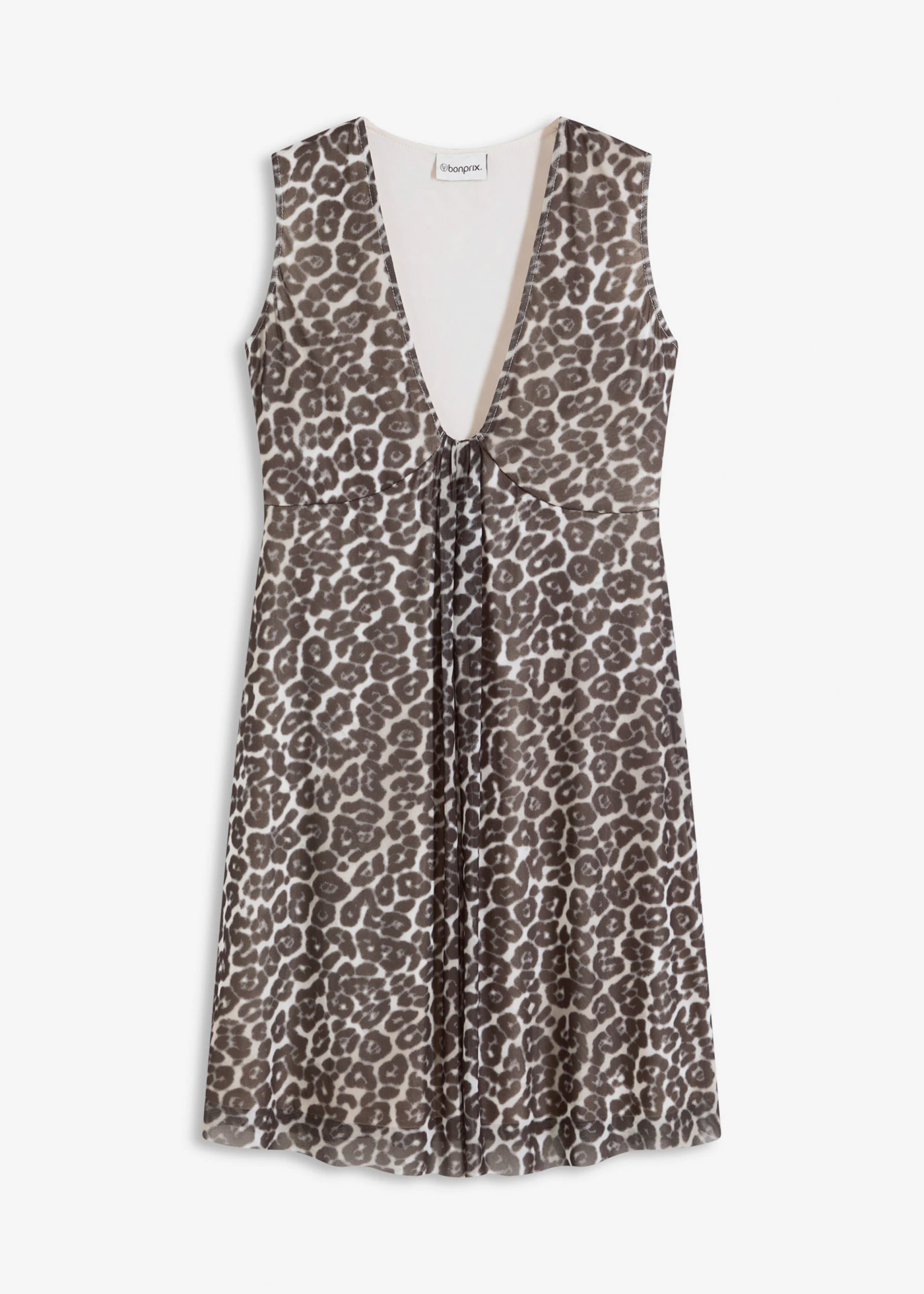 Žerzejové šaty se síťovinou • s leopardím potiskem • bonprix obchod