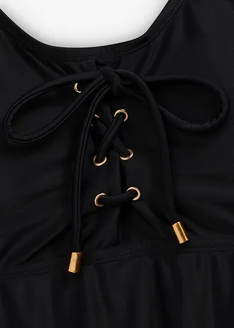 Tankini met vetersluiting (2-dlg. set) • zwart • bonprix online shop
