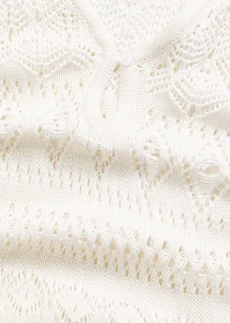 Dlouhé šaty s háčkovaným vzhledem • přírodní bílá • bonprix obchod