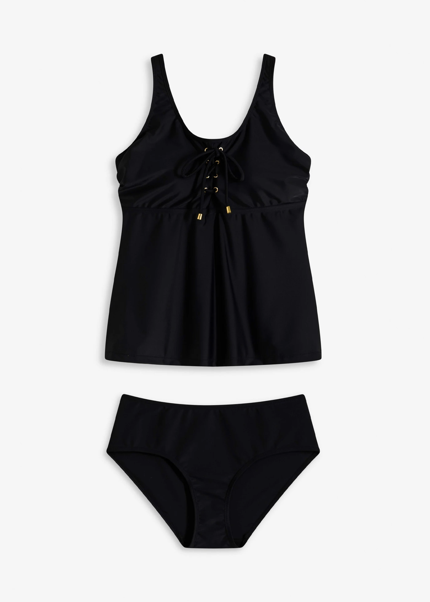 Tankini met vetersluiting (2-dlg. set) • zwart • bonprix online shop