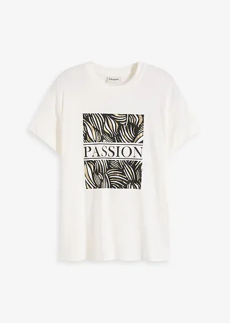 T-shirt met placement-print • wolwit • bonprix online shop