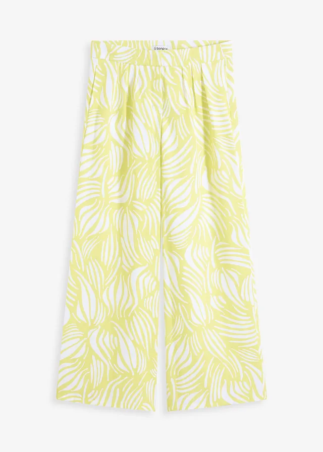 Pantaloni palazzo cu talie comodă