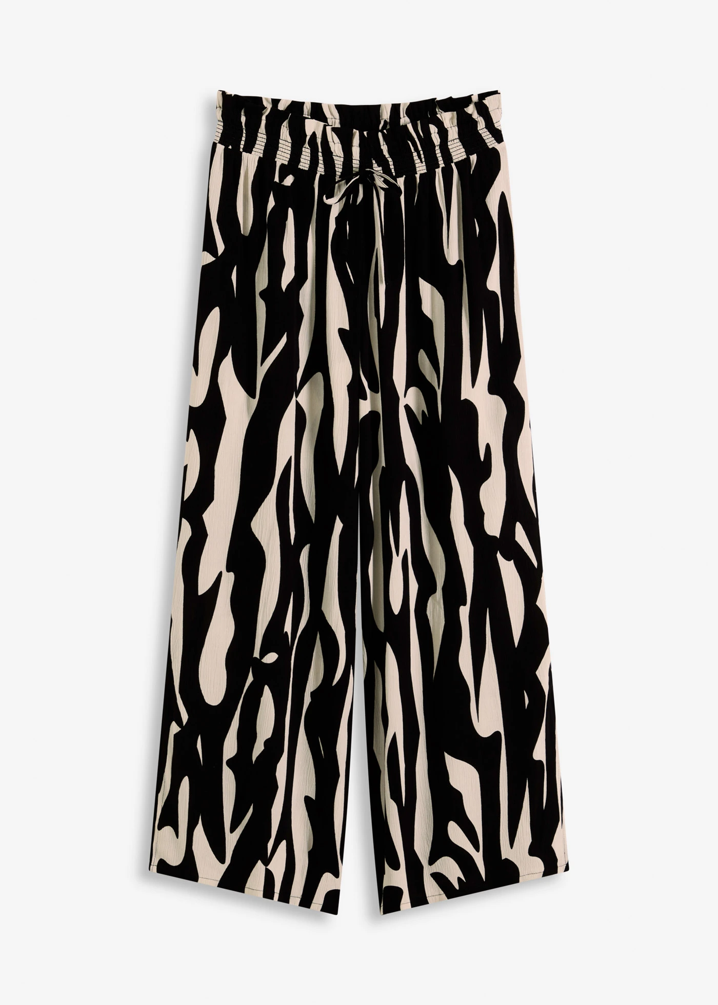 Pantalon de plage en viscose fluide • noir - beige • Boutique bonprix