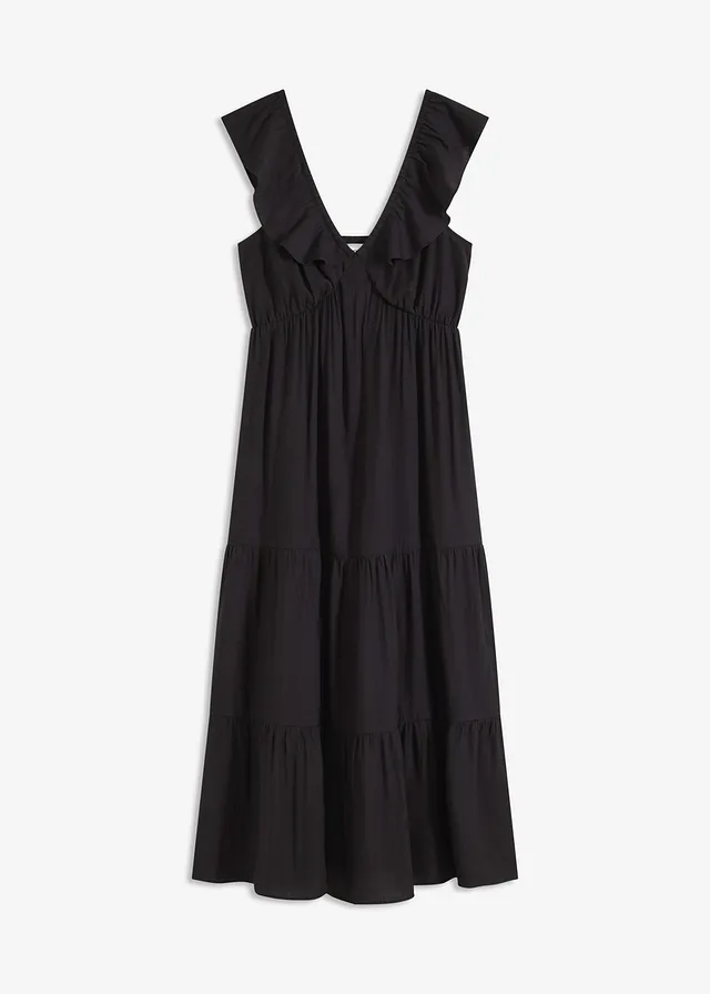 Šaty na ramínka, z jemné viskózové směsi • černá • bonprix obchod
