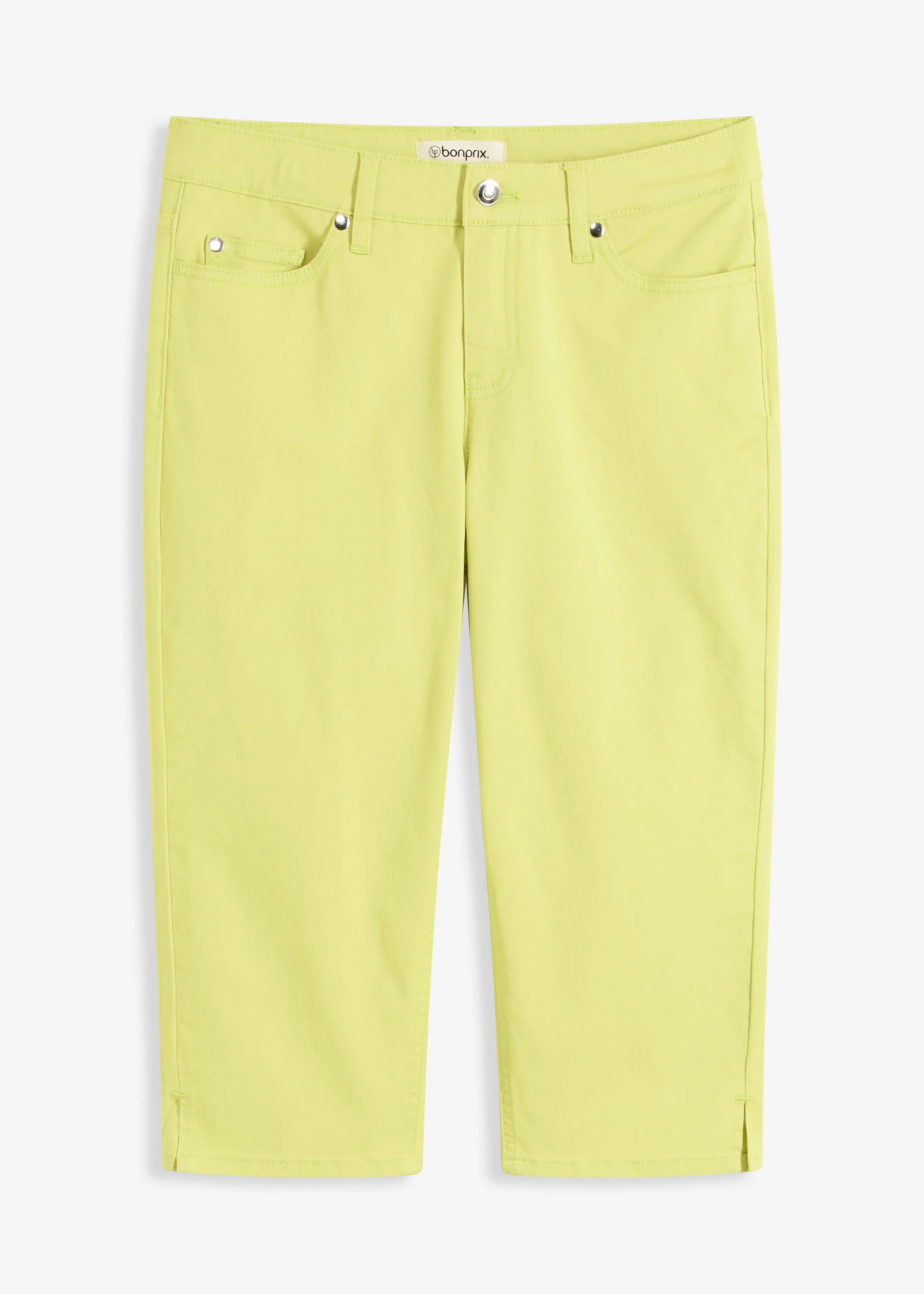 Pantalon corsaire à taille élastiquée • jaune citron • Boutique bonprix