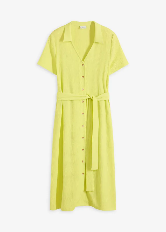 Jersey jurk van luchtige crèpe • citrusgeel • bonprix online shop