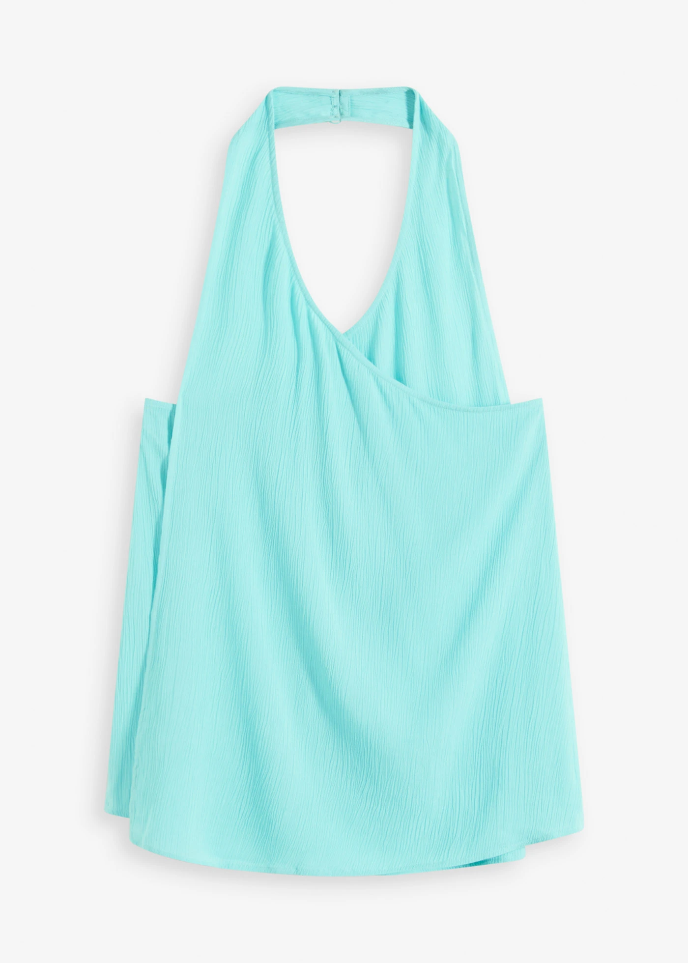 Blousetop met halternek van gestructureerde viscose • pacifisch groen • bonprix online shop