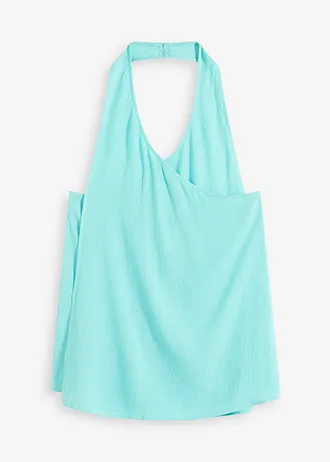 Blousetop met halternek van gestructureerde viscose • pacifisch groen • bonprix online shop
