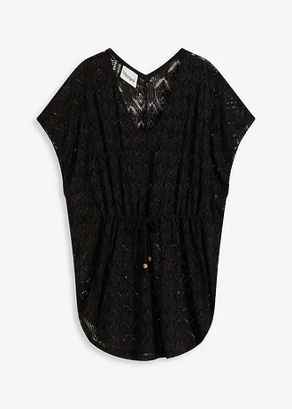 Transparante strandtuniek van kant • zwart • bonprix online shop