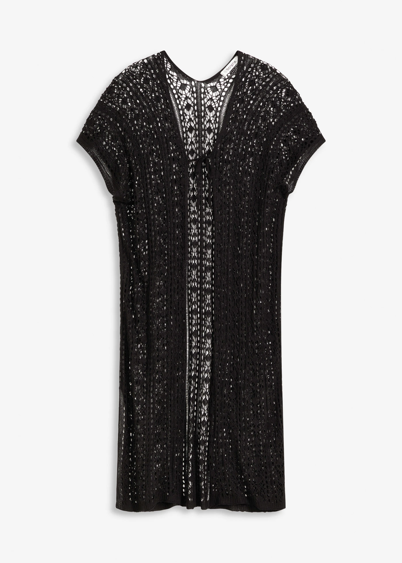 Strandkimono in gehaakte look gemaakt van viscose • zwart • bonprix online shop