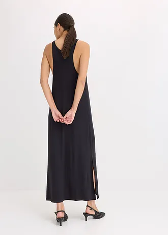 Jersey jurk van soepele viscose, Kleur: zwart