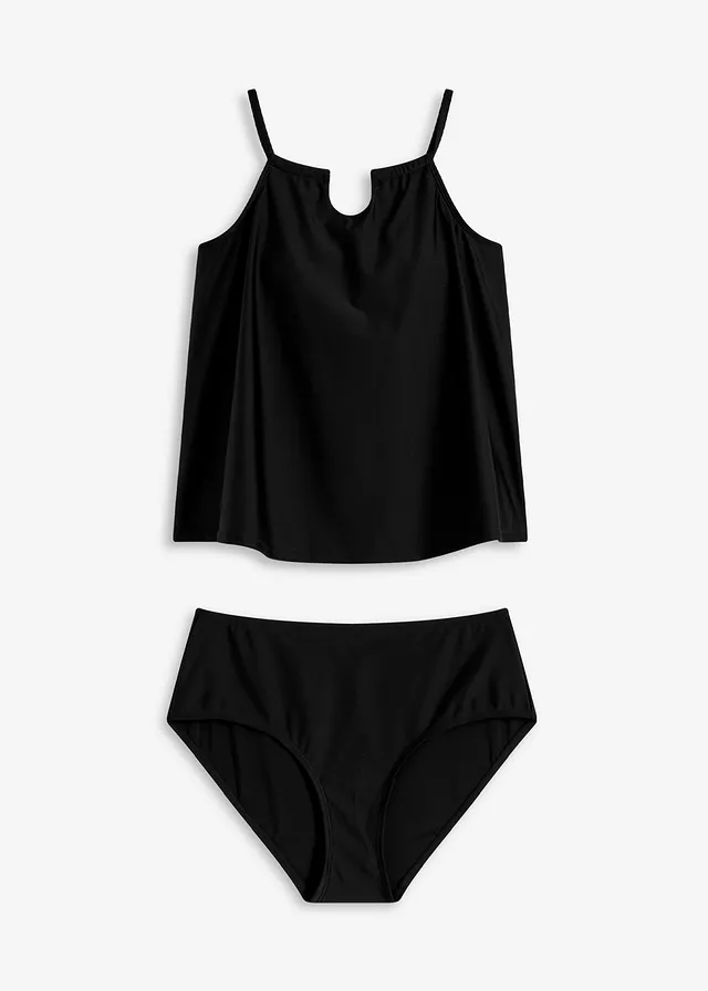 Costum de baie tankini cu decupaj la decolteu (set/2 piese)