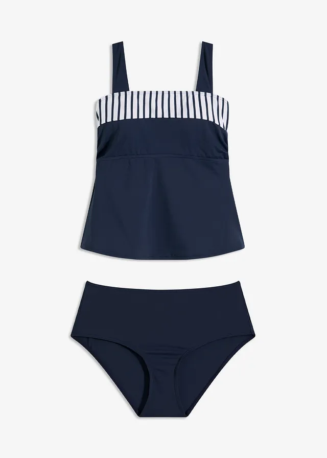 Costum de baie tankini cu bretele late (set/2 piese)