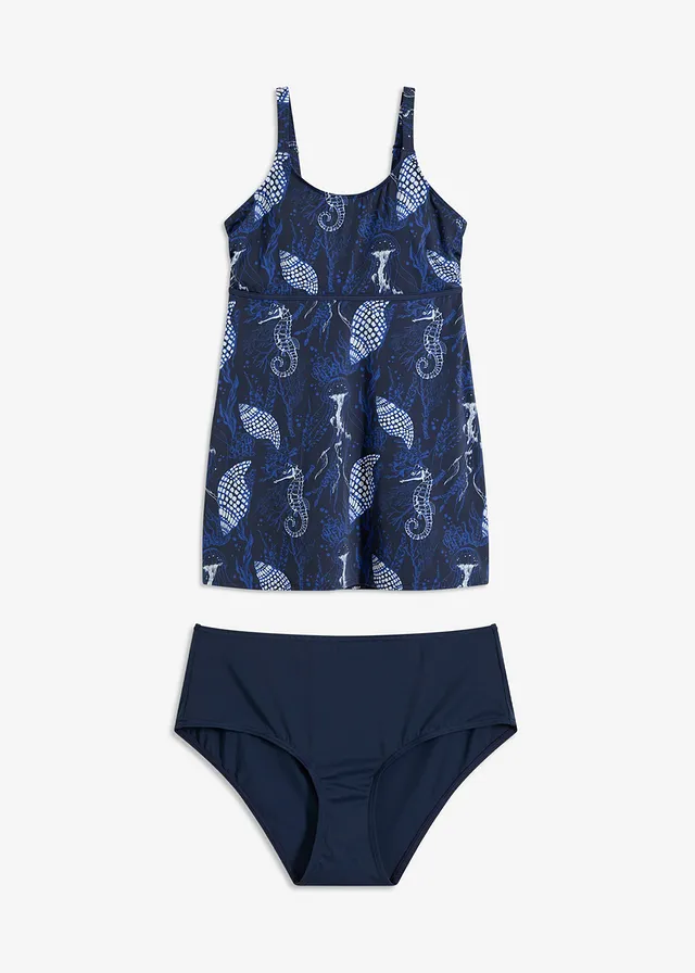 Lange tankini (2-dlg. set), Kleur: donkerblauw