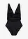 Jednodílné plavky s výstřihem do V, barva: černá