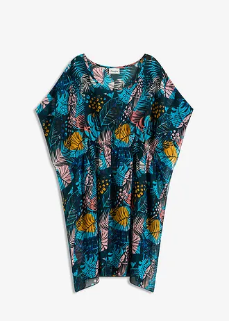 Strandtunika vékony sifonból • kék/sárga • bonprix áruház