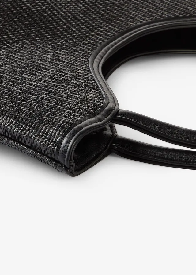 Torba typu shopper w optyce plecionki • czarny • sklep bonprix