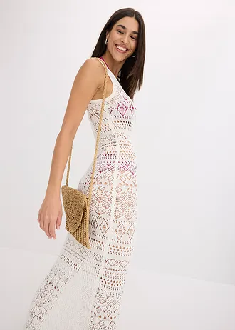 Dlouhé šaty s háčkovaným vzhledem • přírodní bílá • bonprix obchod