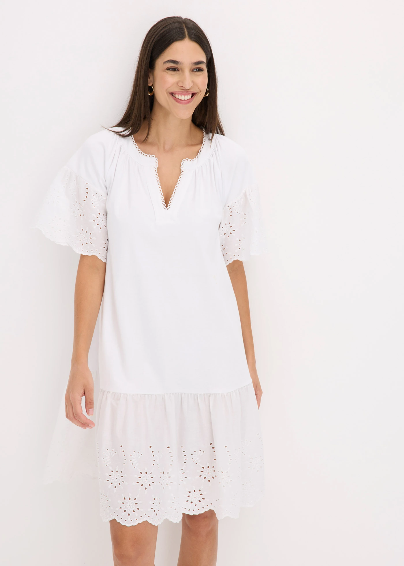 Rochie-tunică din bumbac organic 100% • alb • magazin bonprix
