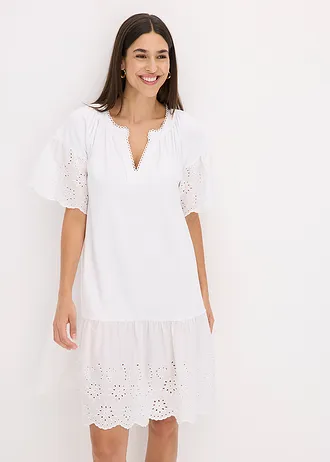 Rochie-tunică din bumbac organic 100% • alb • magazin bonprix