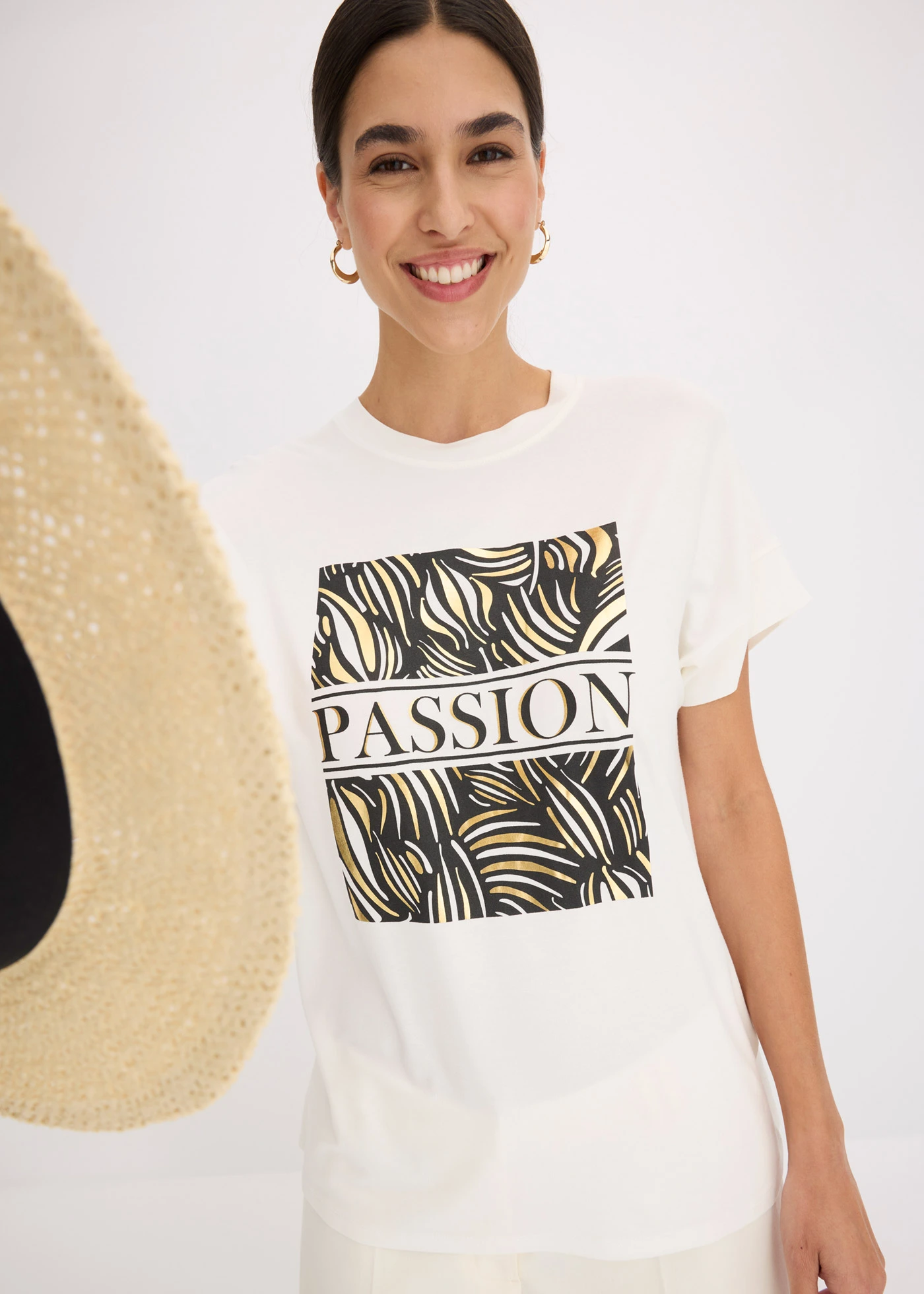 T-shirt met placement-print • wolwit • bonprix online shop
