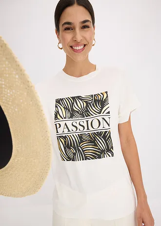 T-shirt met placement-print • wolwit • bonprix online shop