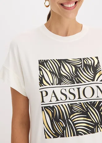 T-shirt met placement-print • wolwit • bonprix online shop