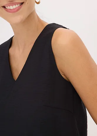 Halenkový top z měkké viskózové směsi • černá • bonprix obchod
