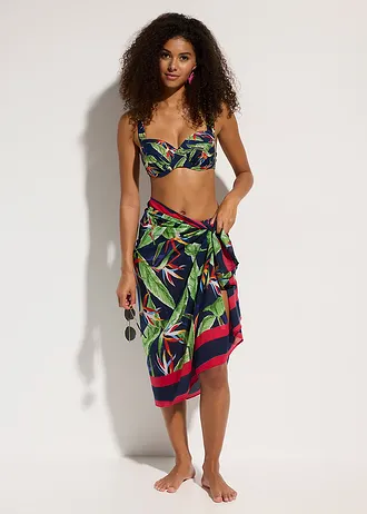 Strandpareo • donkerblauw-groen-rood gebloemd • bonprix online shop
