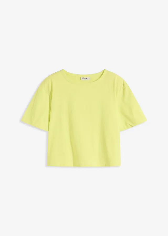 T-shirt oversize z czystej bawełny organicznej • żółty cytrusowy • sklep bonprix