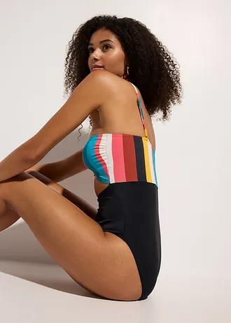 Jednodílné plavky • černá -pestré barvy s proužky • bonprix obchod