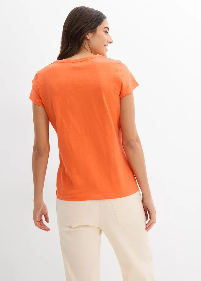 Lot de 2 T-shirts 100% coton, Couleur: noir-mangue