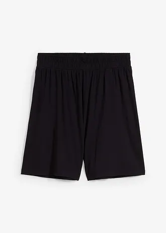 Short à taille élastiquée en viscose douce et extensible • noir • Boutique bonprix