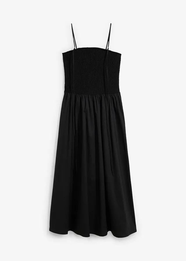Robe midi avec bretelles multi-positions, Couleur: noir