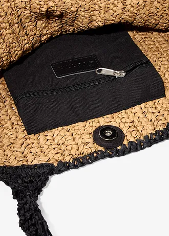 Velká slaměná taška • přírodní-černá • bonprix obchod
